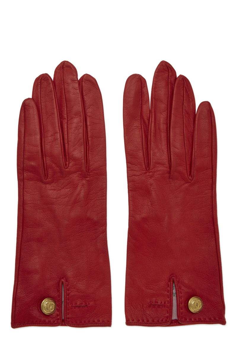 Womens Gloves in Red WGACA Chanel GOOFASH