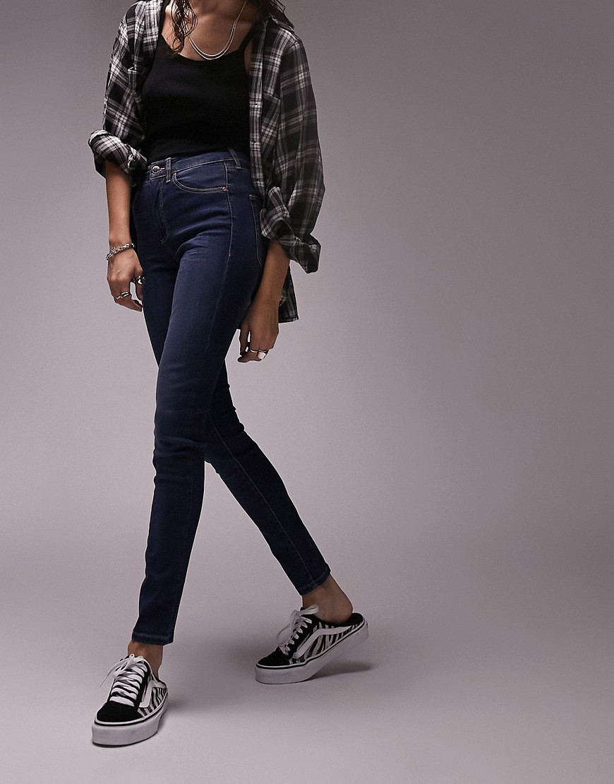 Womens Jeans in Blue Asos Topshop GOOFASH
