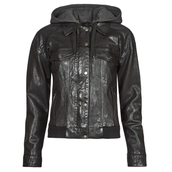 Women's Leather Jacket in Black Spartoo Oakwood GOOFASH