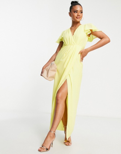 Women's Maxi Dress Yellow by Asos GOOFASH