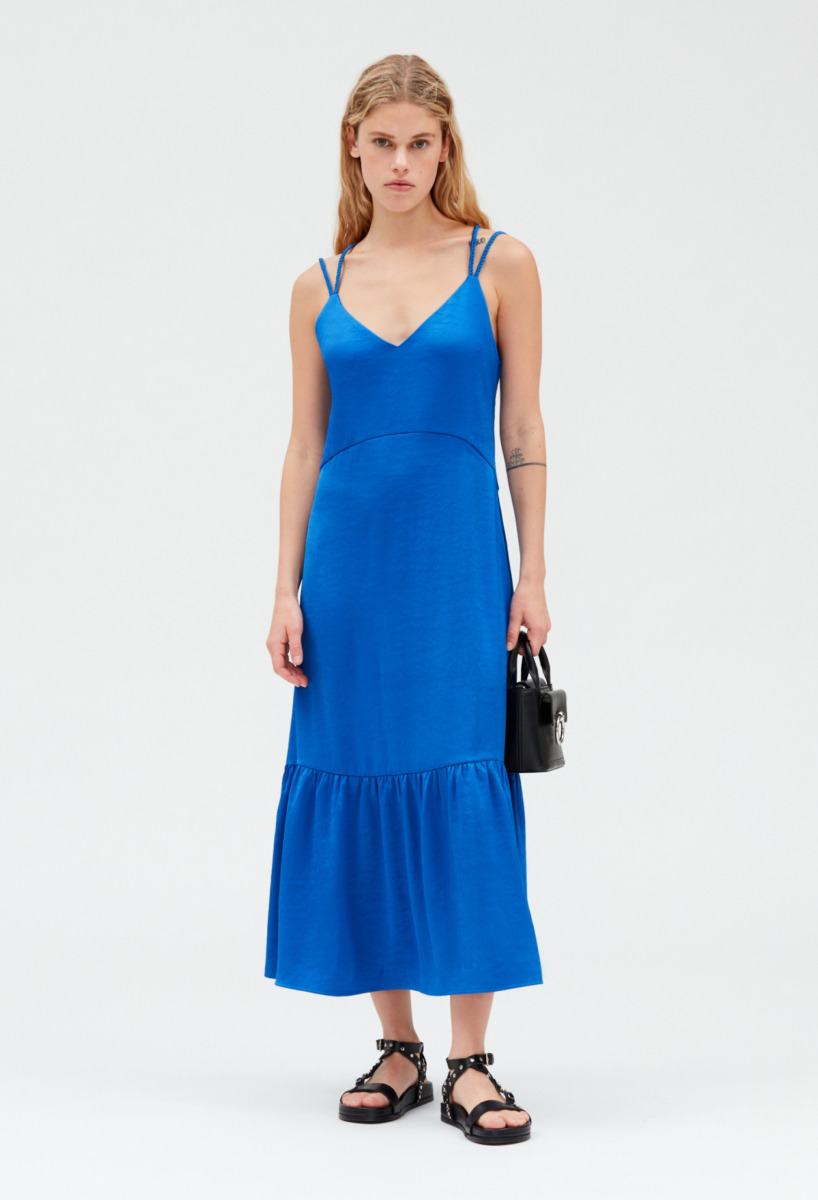 Womens Midi Dress Blue by Claudie Pierlot GOOFASH