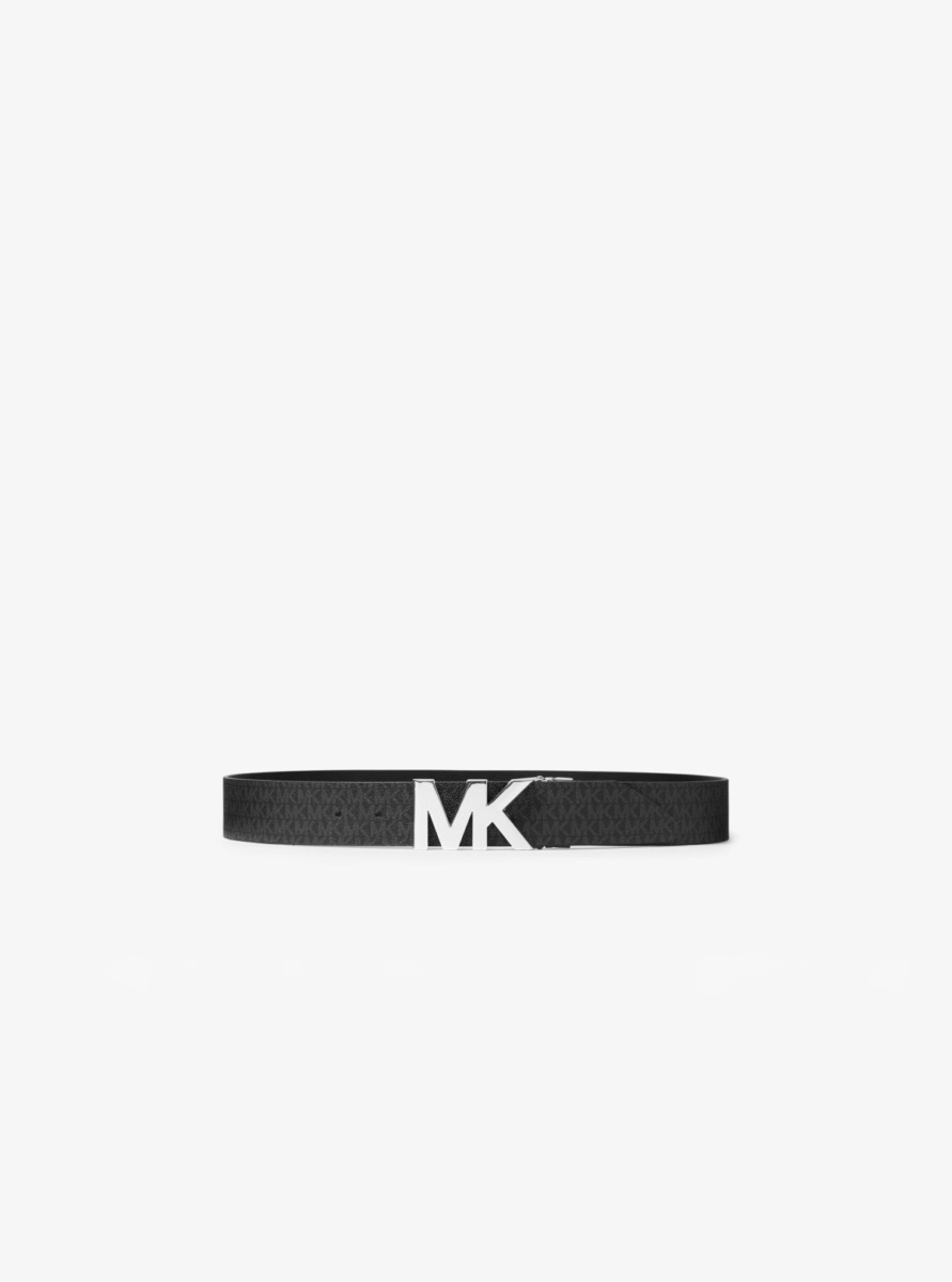 Women's Mk Reversible Logo And Leather Waist Belt Black Ichael Kors Michael Kors Womens BELTS GOOFASH