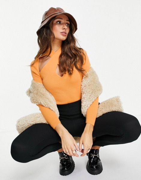 Womens Orange Sweater Asos GOOFASH