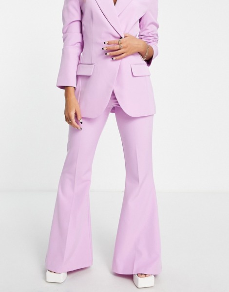 Womens Suit Trousers in Pink Asos GOOFASH
