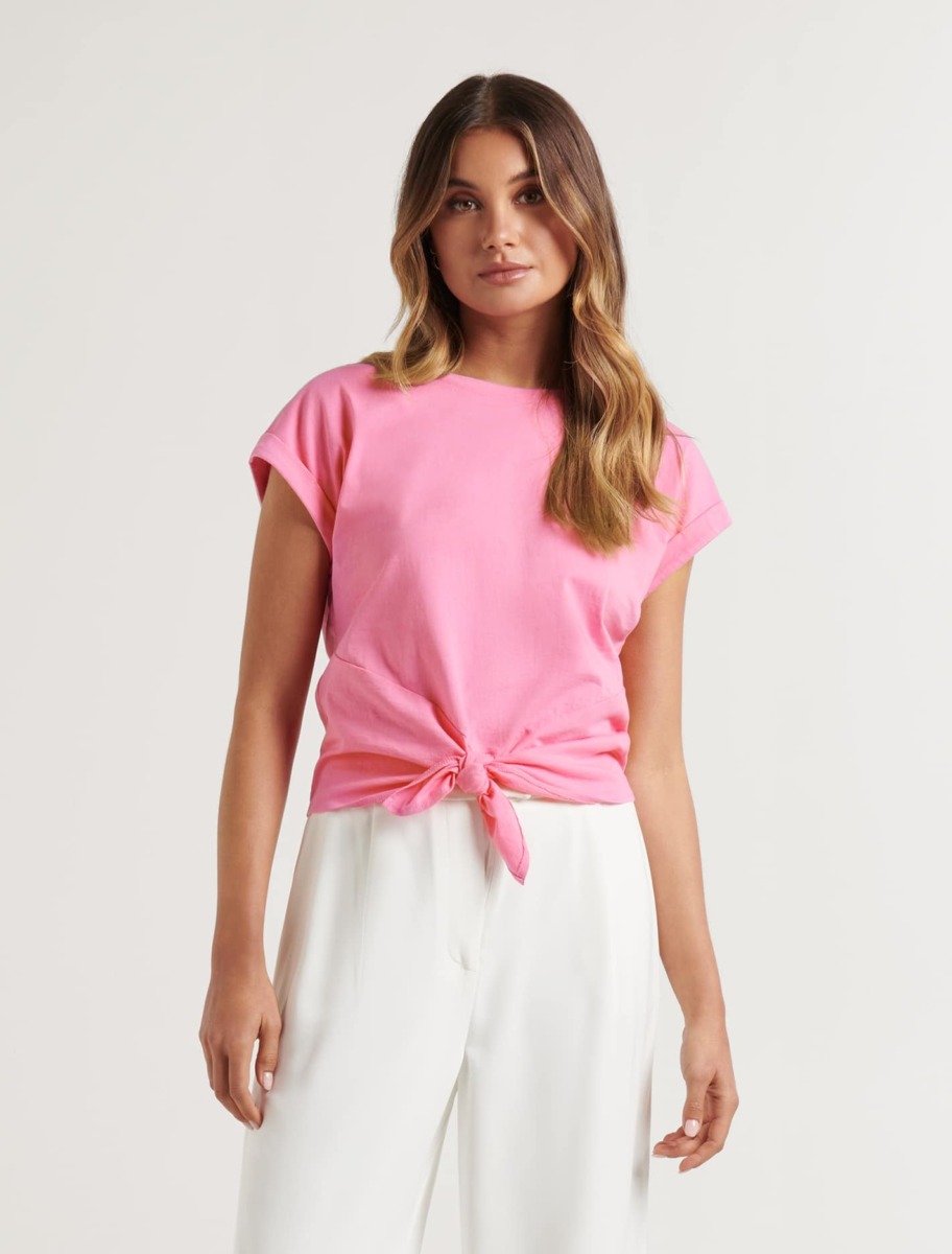 Womens T-Shirt Pink - Ever New GOOFASH