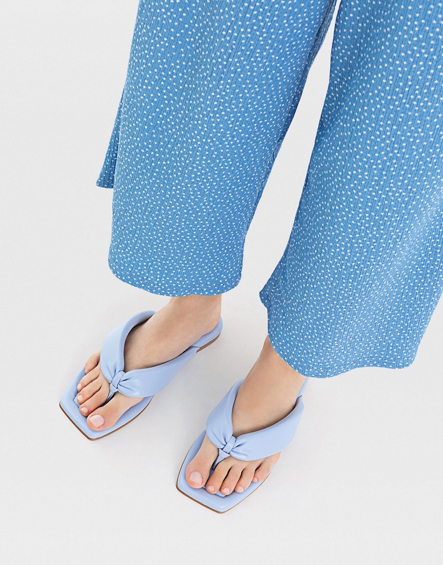 Women's Thong Sandals - Blue - Asos - Stradivarius GOOFASH
