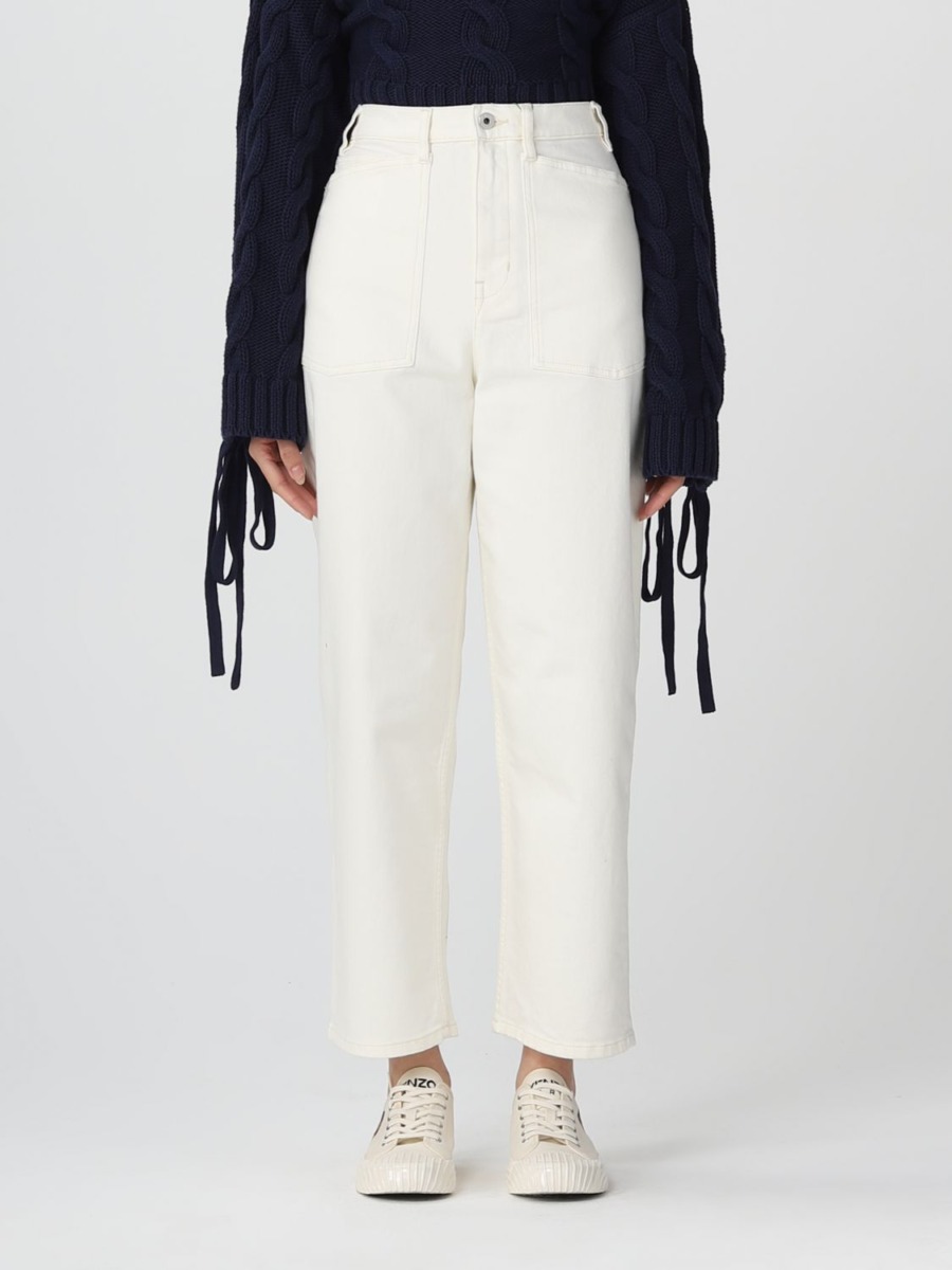 Women's White Jeans Kenzo Giglio GOOFASH