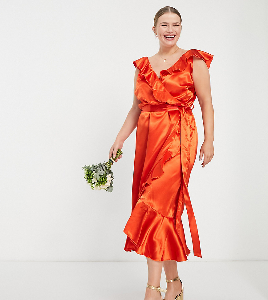 Women's Wrap Dress - Orange - Asos GOOFASH