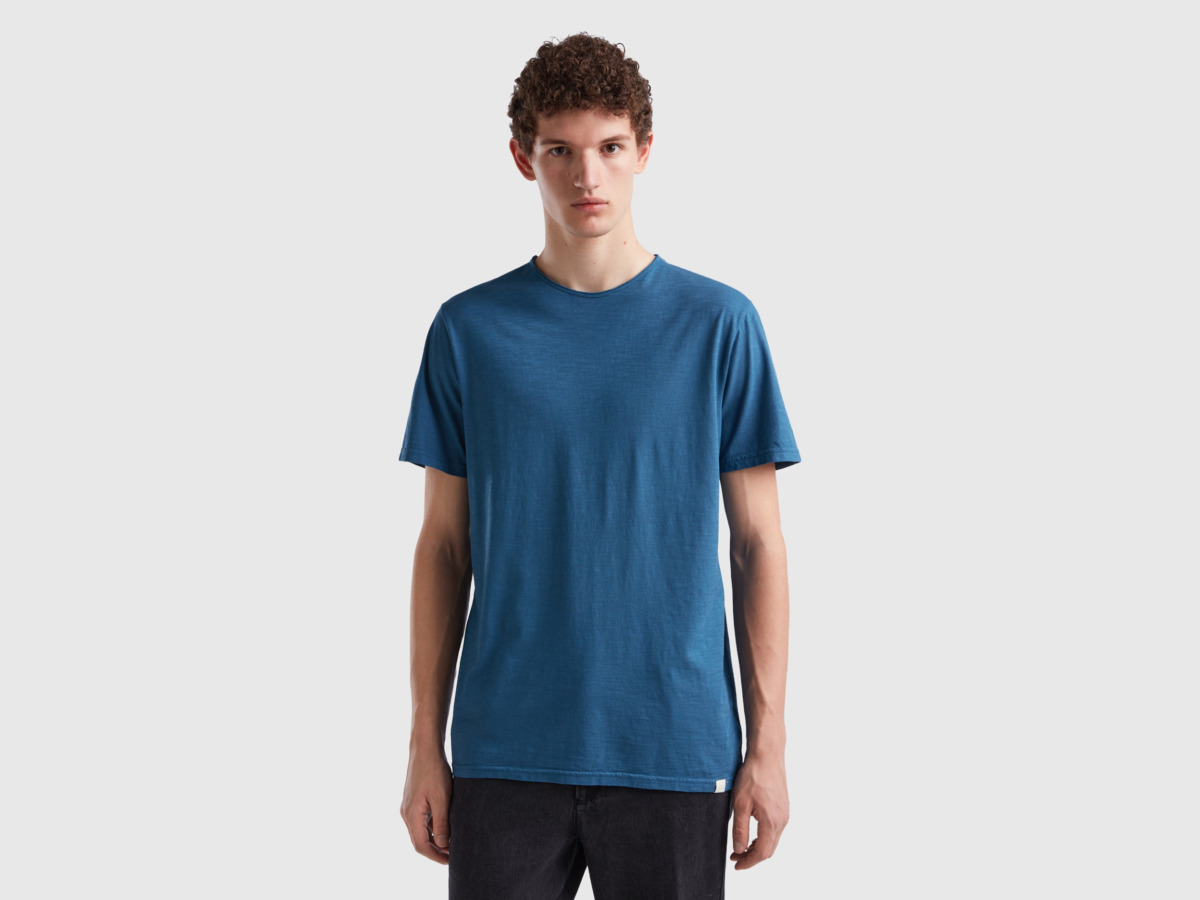 Benetton - Blue - Men T-Shirt GOOFASH
