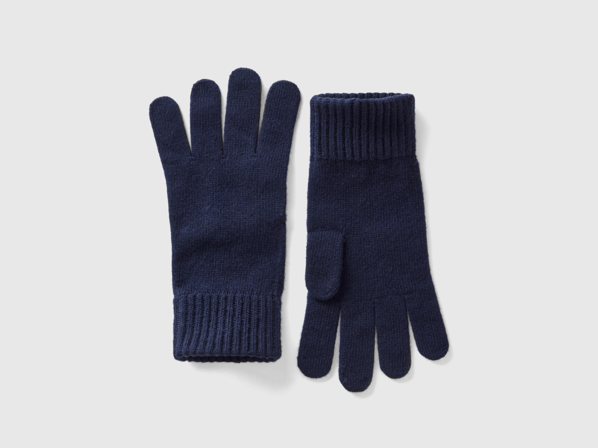 Benetton Blue Men's Gloves United Colors of Benetton GOOFASH