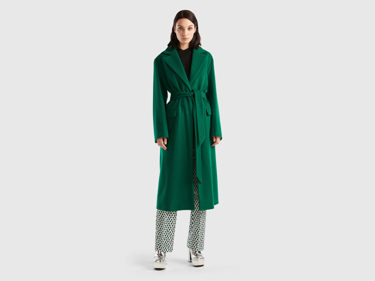 Benetton - Coat in Green for Woman by United Colors of Benetton GOOFASH