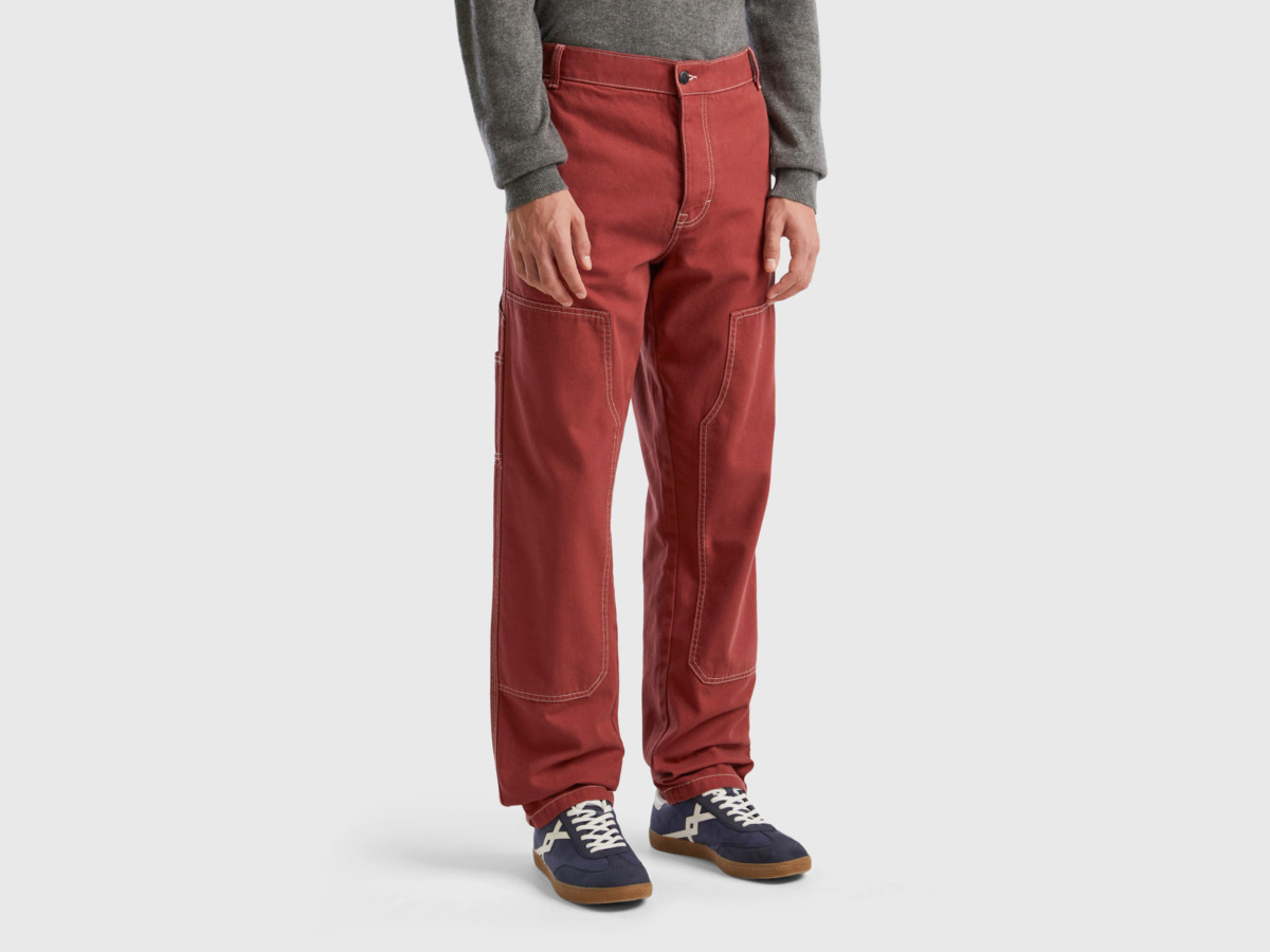 Benetton - Gent Trousers Burgundy from United Colors of Benetton GOOFASH