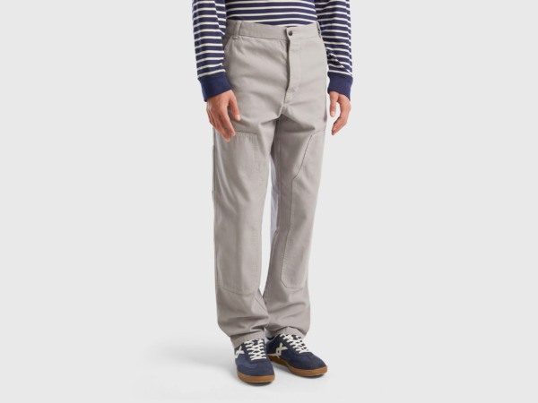 Benetton - Gent Trousers Grey by United Colors of Benetton GOOFASH