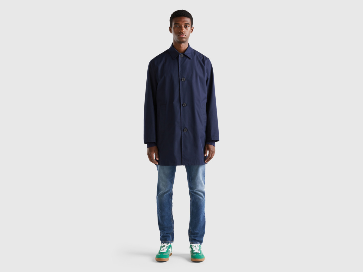Benetton - Gents Coat in Blue from United Colors of Benetton GOOFASH