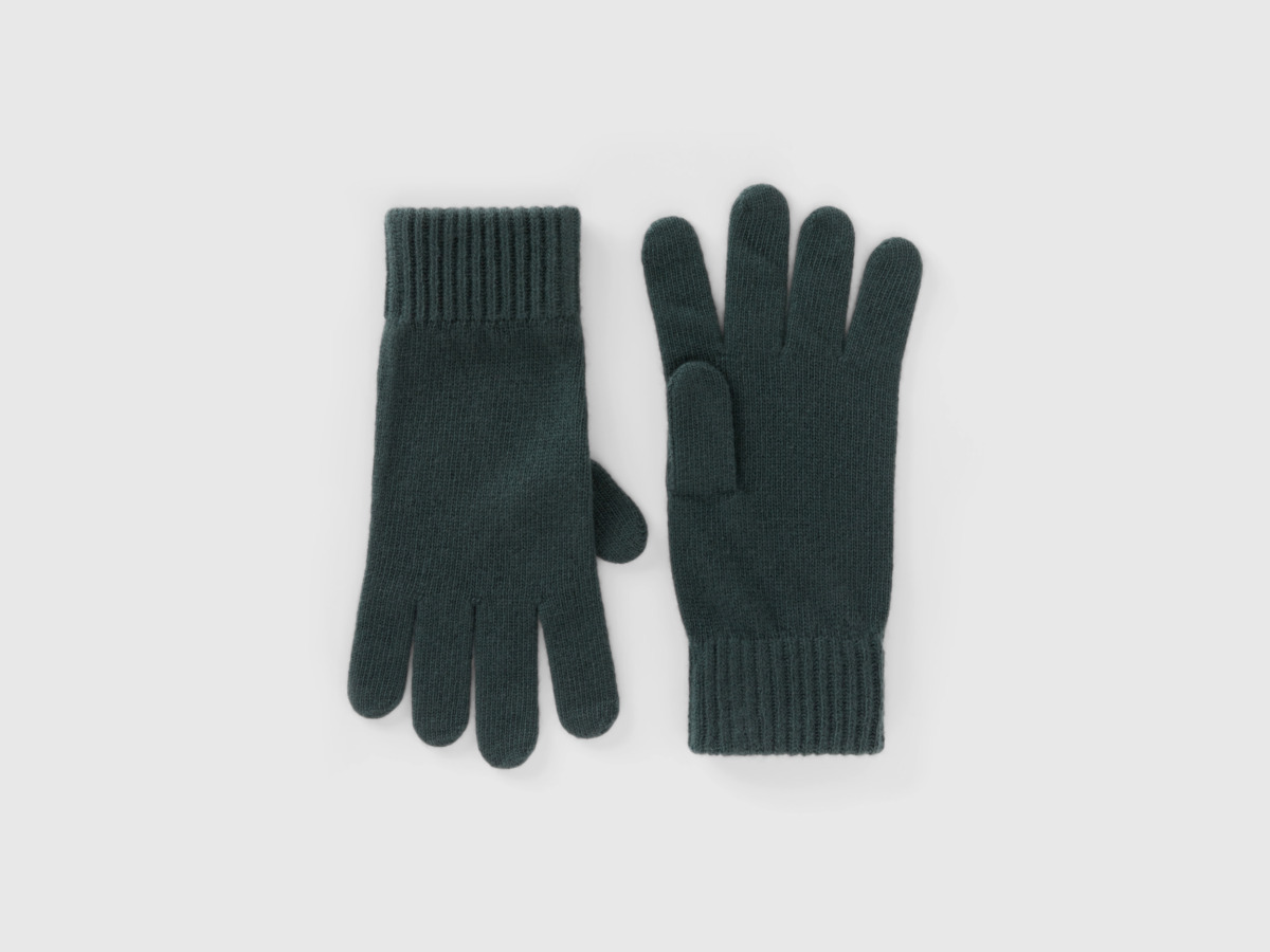 Benetton - Gents Gloves Green GOOFASH