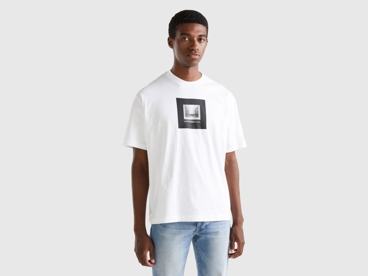 Benetton Gents White T-Shirt from United Colors of Benetton GOOFASH