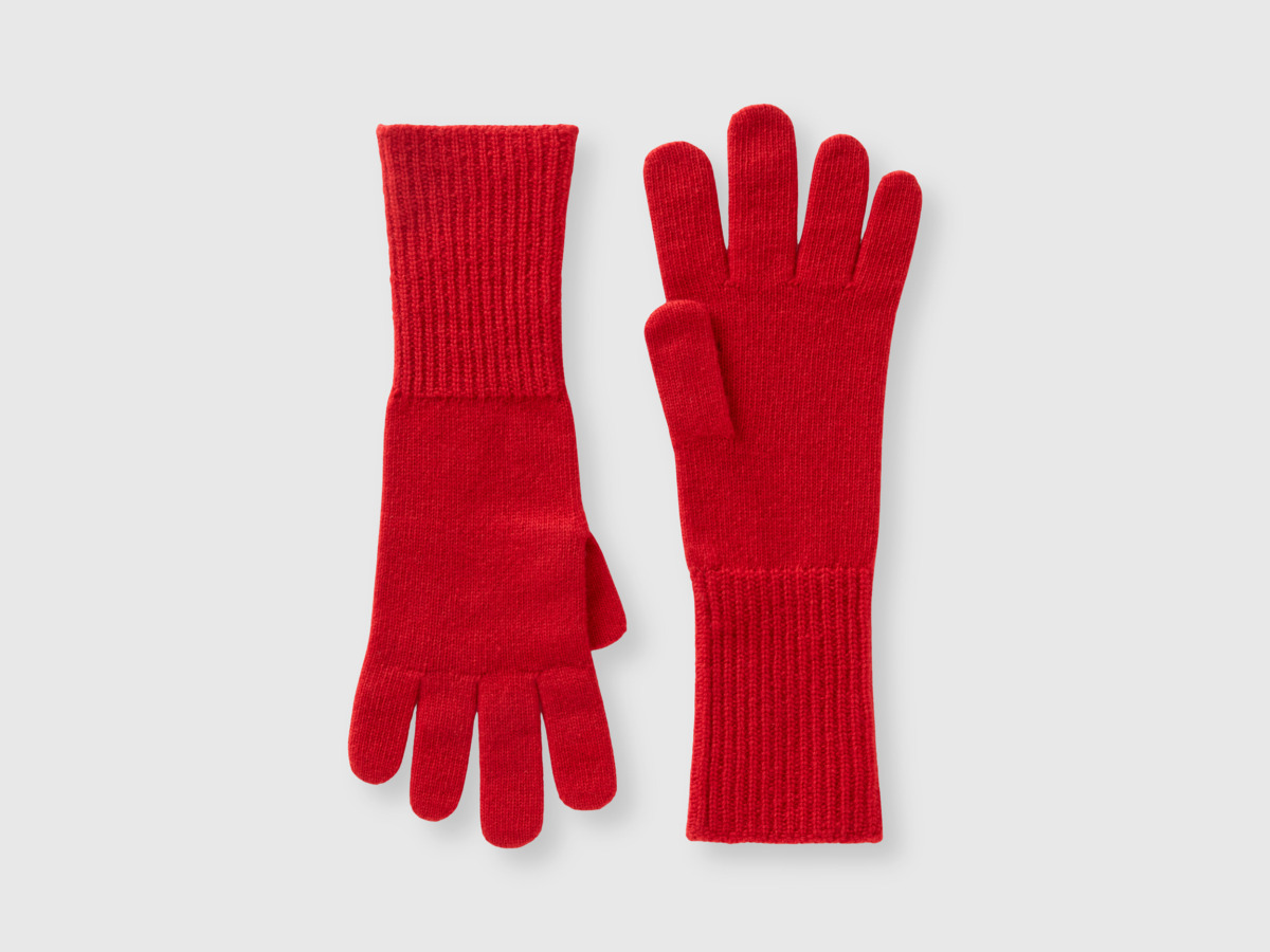 Benetton - Gloves - Red - United Colors of Benetton - Woman GOOFASH