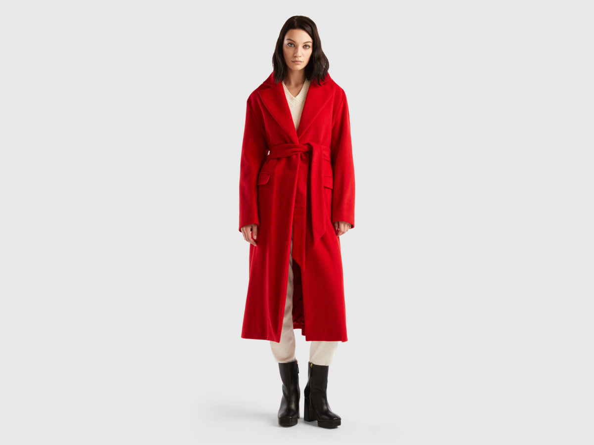 Benetton - Ladies Coat in Red by United Colors of Benetton GOOFASH