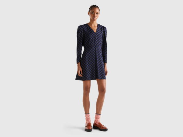 Benetton - Lady Dress in Blue United Colors of Benetton GOOFASH