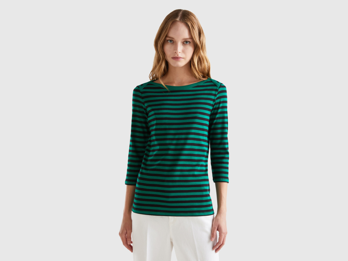 Benetton Lady Green T-Shirt by United Colors of Benetton GOOFASH