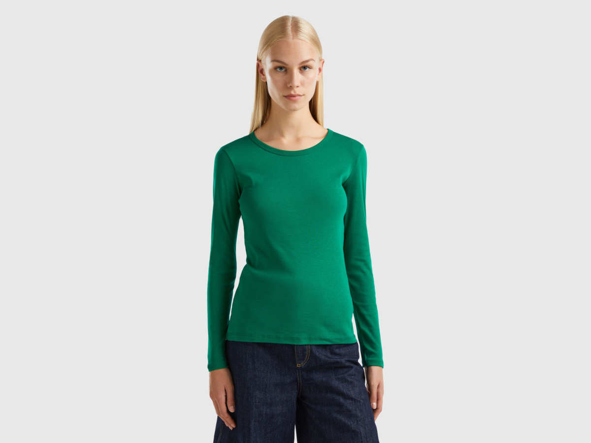 Benetton - Lady T-Shirt - Green GOOFASH