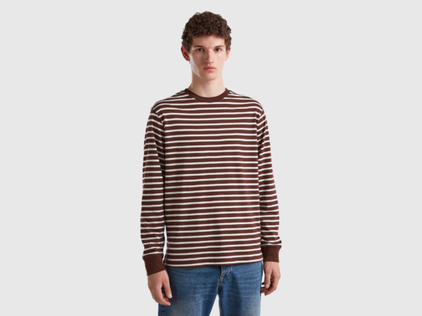 Benetton Man Brown T-Shirt by United Colors of Benetton GOOFASH