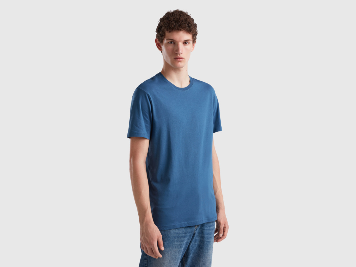 Benetton - Men T-Shirt Blue United Colors of Benetton GOOFASH