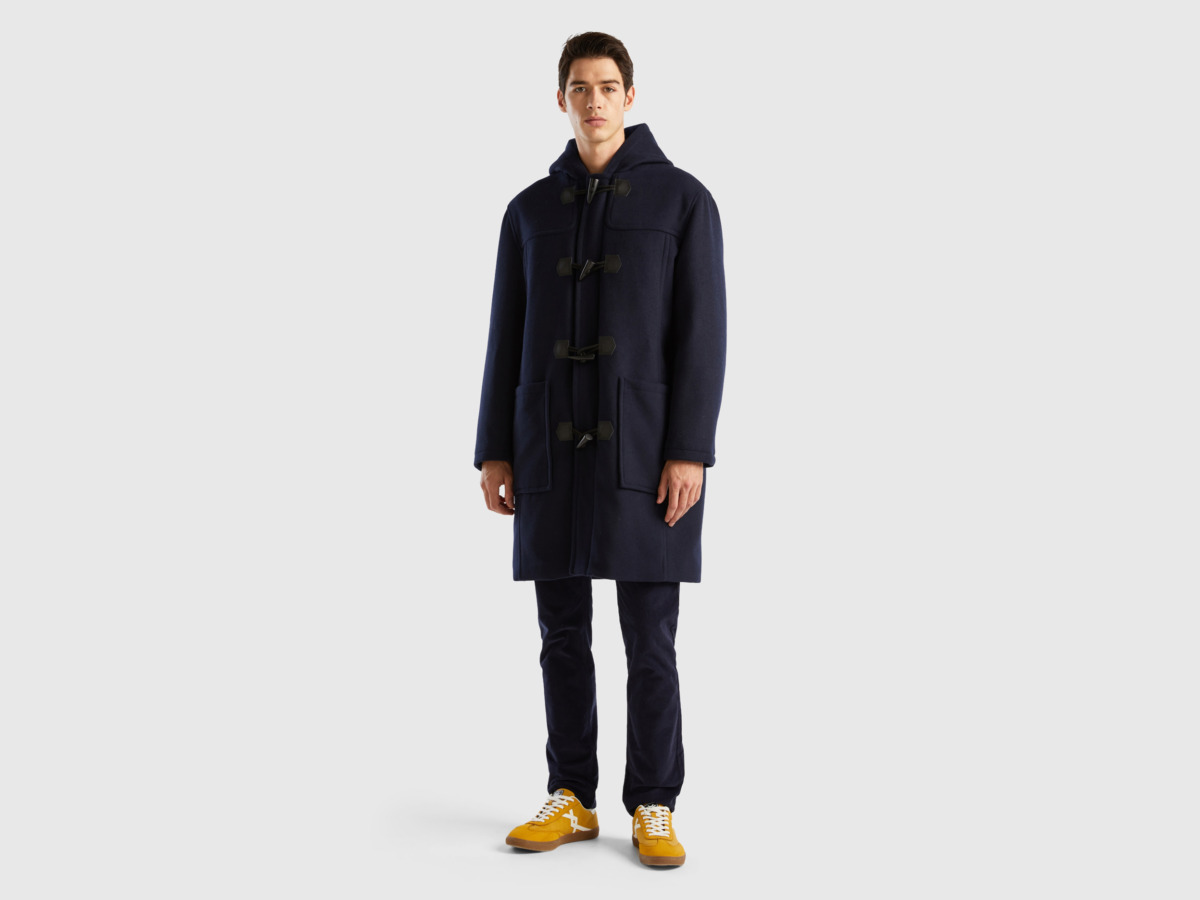 Benetton Mens Coat Blue from United Colors of Benetton GOOFASH