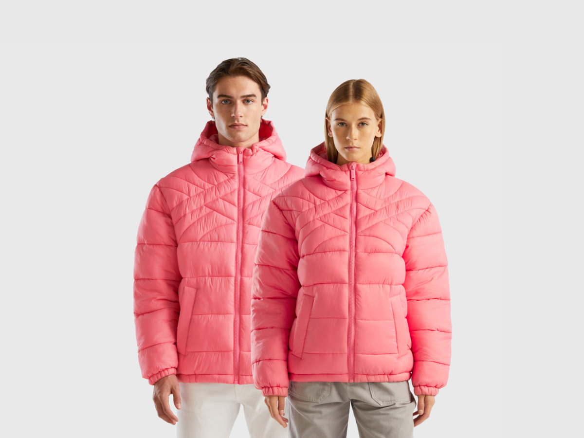 Benetton - Men's Down Jacket Pink from United Colors of Benetton GOOFASH