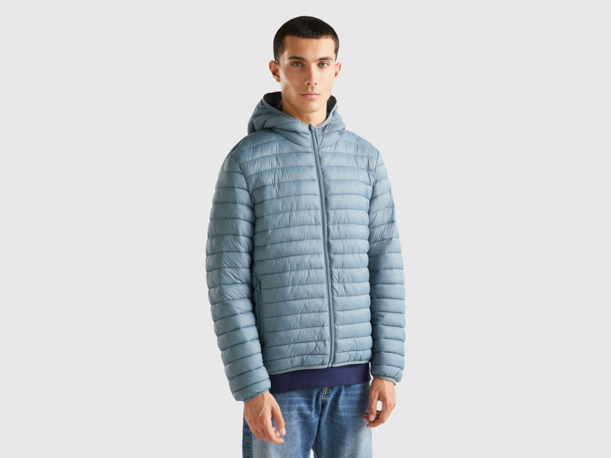 Benetton Mens Down Jacket in Blue from United Colors of Benetton GOOFASH