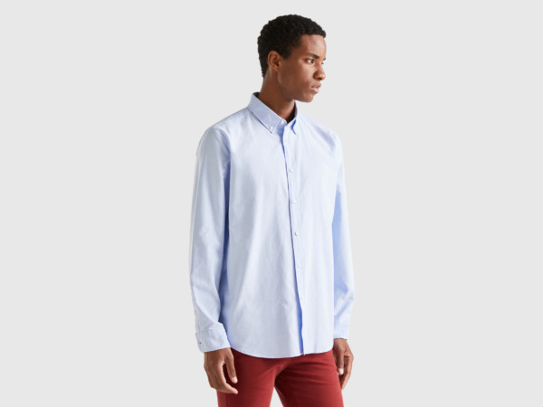 Benetton - Mens Shirt Blue by United Colors of Benetton GOOFASH