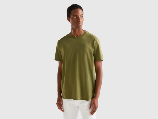 Benetton - Men's T-Shirt in Green United Colors of Benetton GOOFASH
