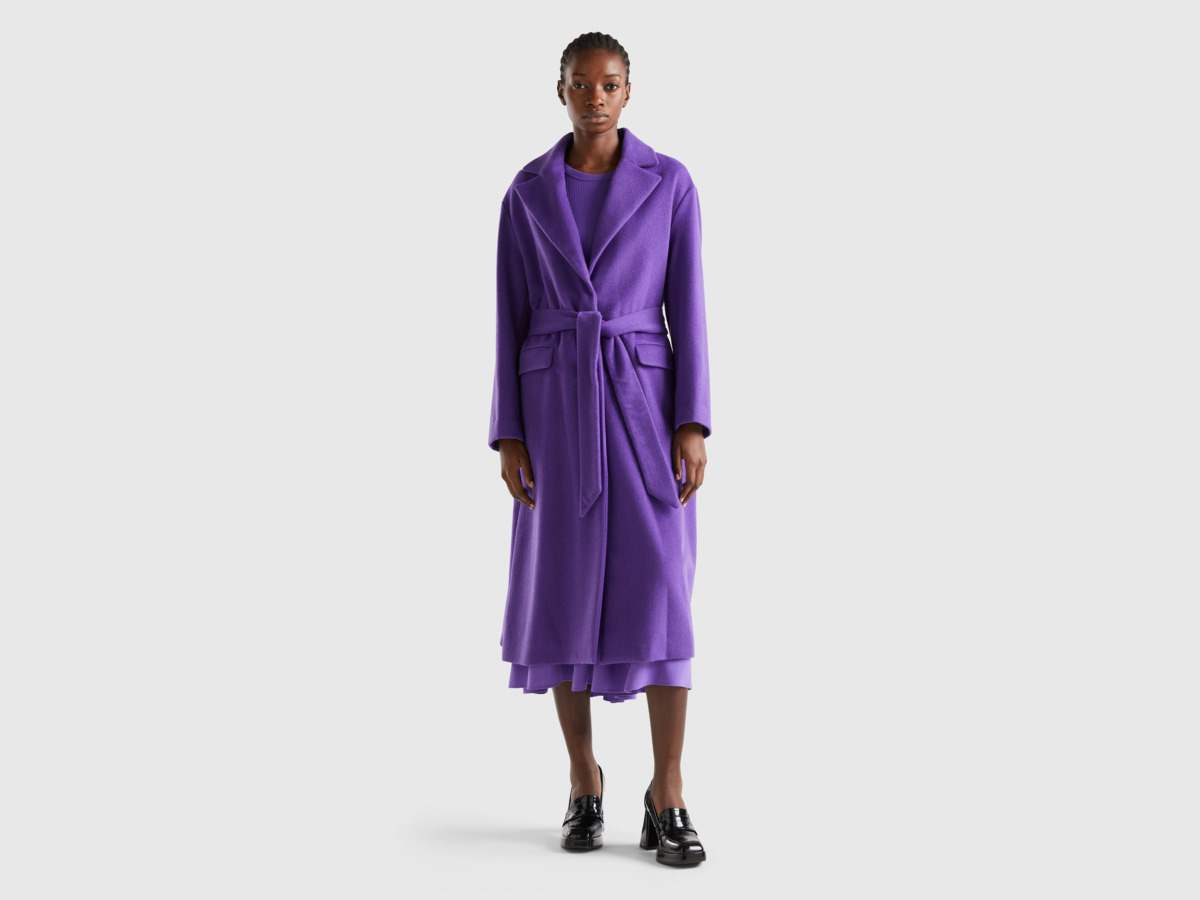 Benetton - Purple Coat for Woman from United Colors of Benetton GOOFASH
