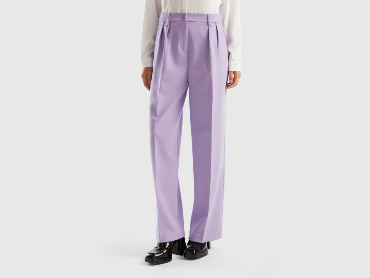 Benetton - Purple Woman Trousers - United Colors of Benetton GOOFASH
