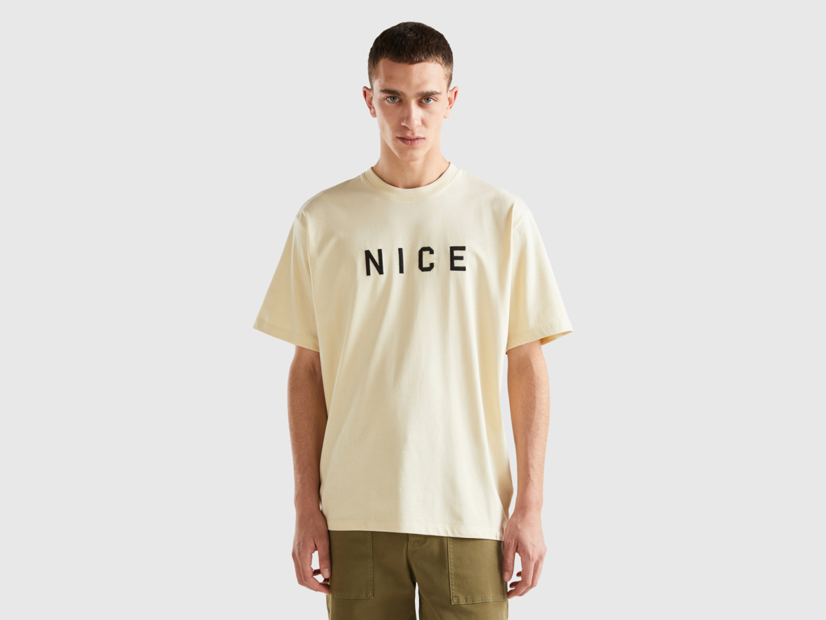 Benetton - T-Shirt in Beige for Man by United Colors of Benetton GOOFASH