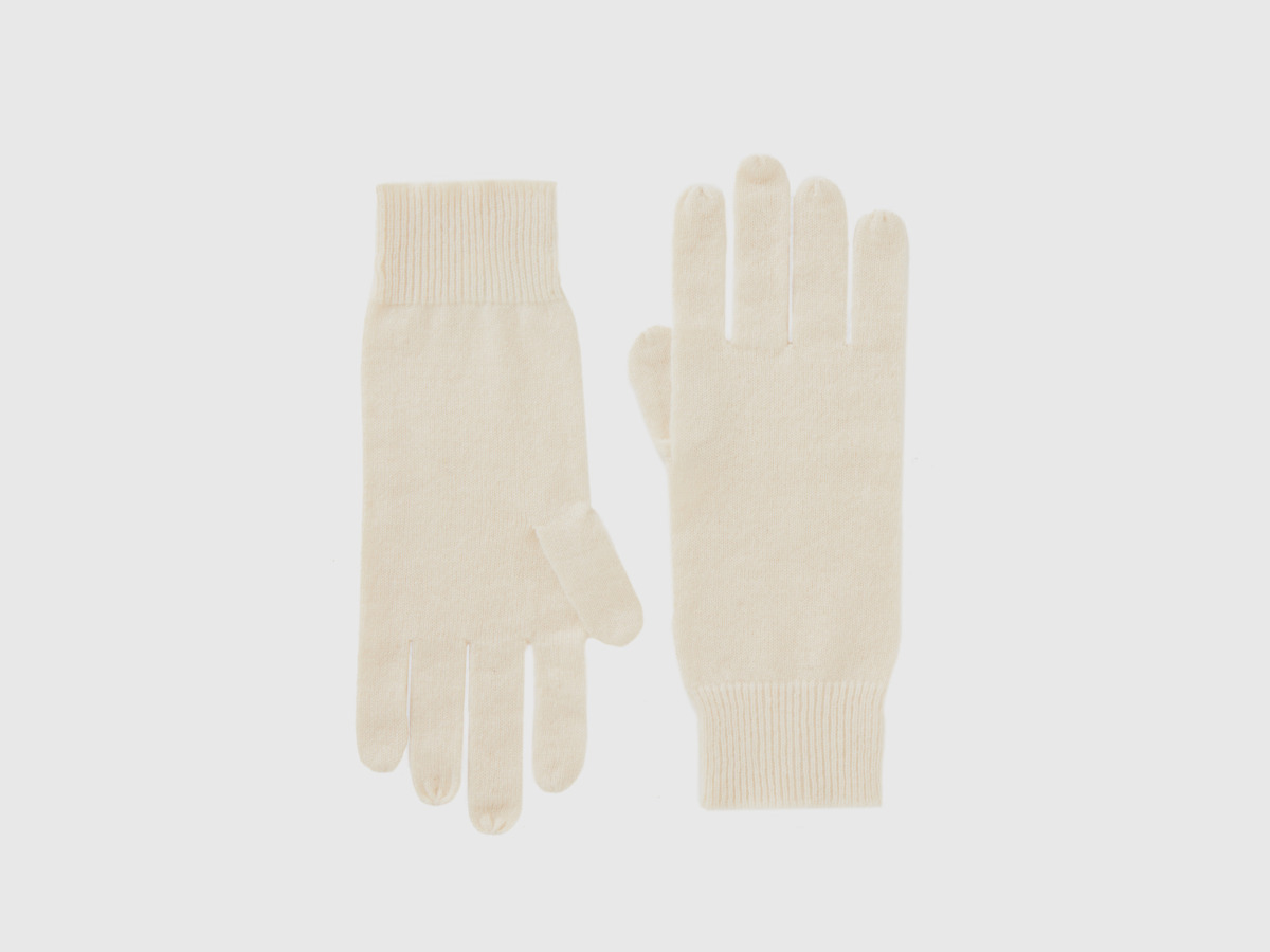Benetton - White - Women Gloves GOOFASH