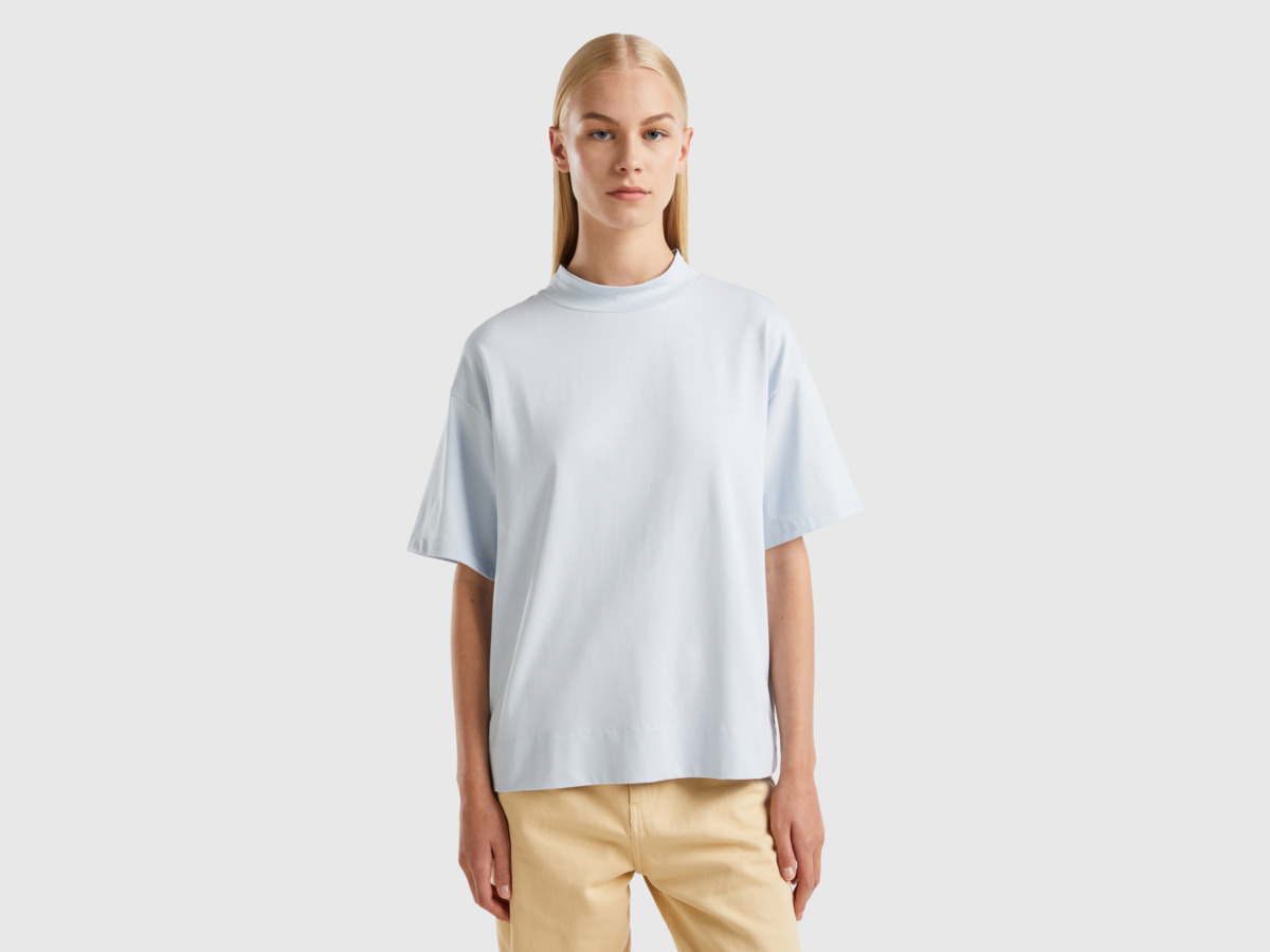 Benetton - Woman T-Shirt Blue from United Colors of Benetton GOOFASH