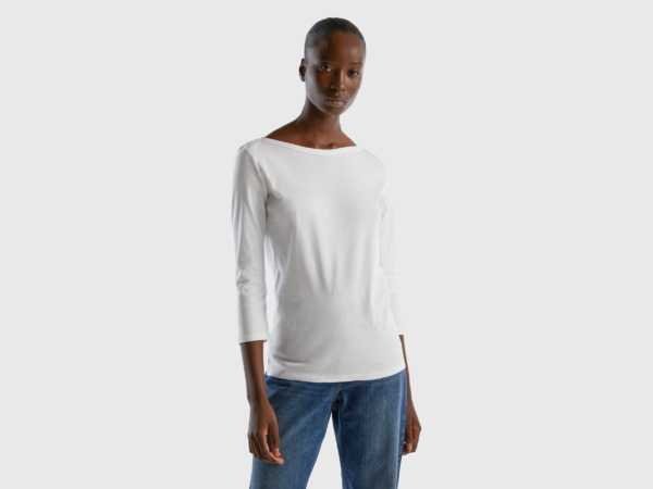 Benetton Woman T-Shirt White GOOFASH