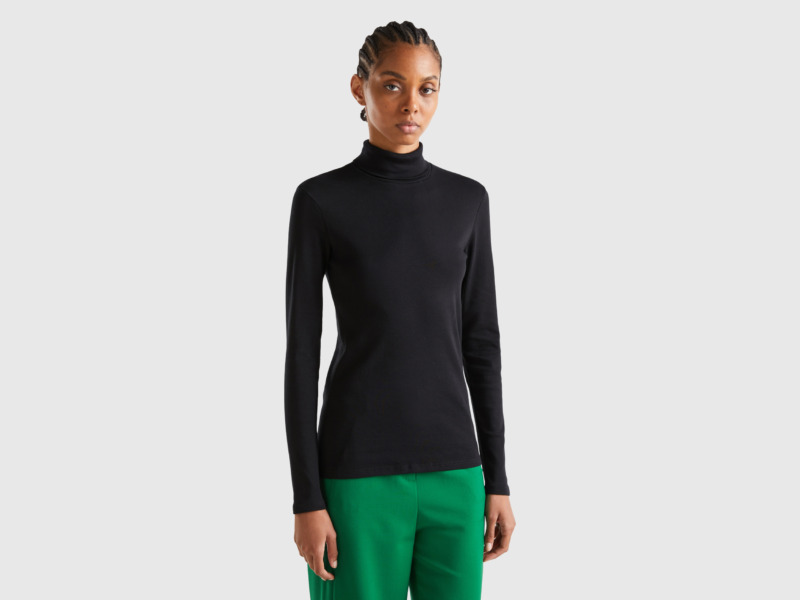 Benetton - Woman T-Shirt in Black United Colors of Benetton GOOFASH