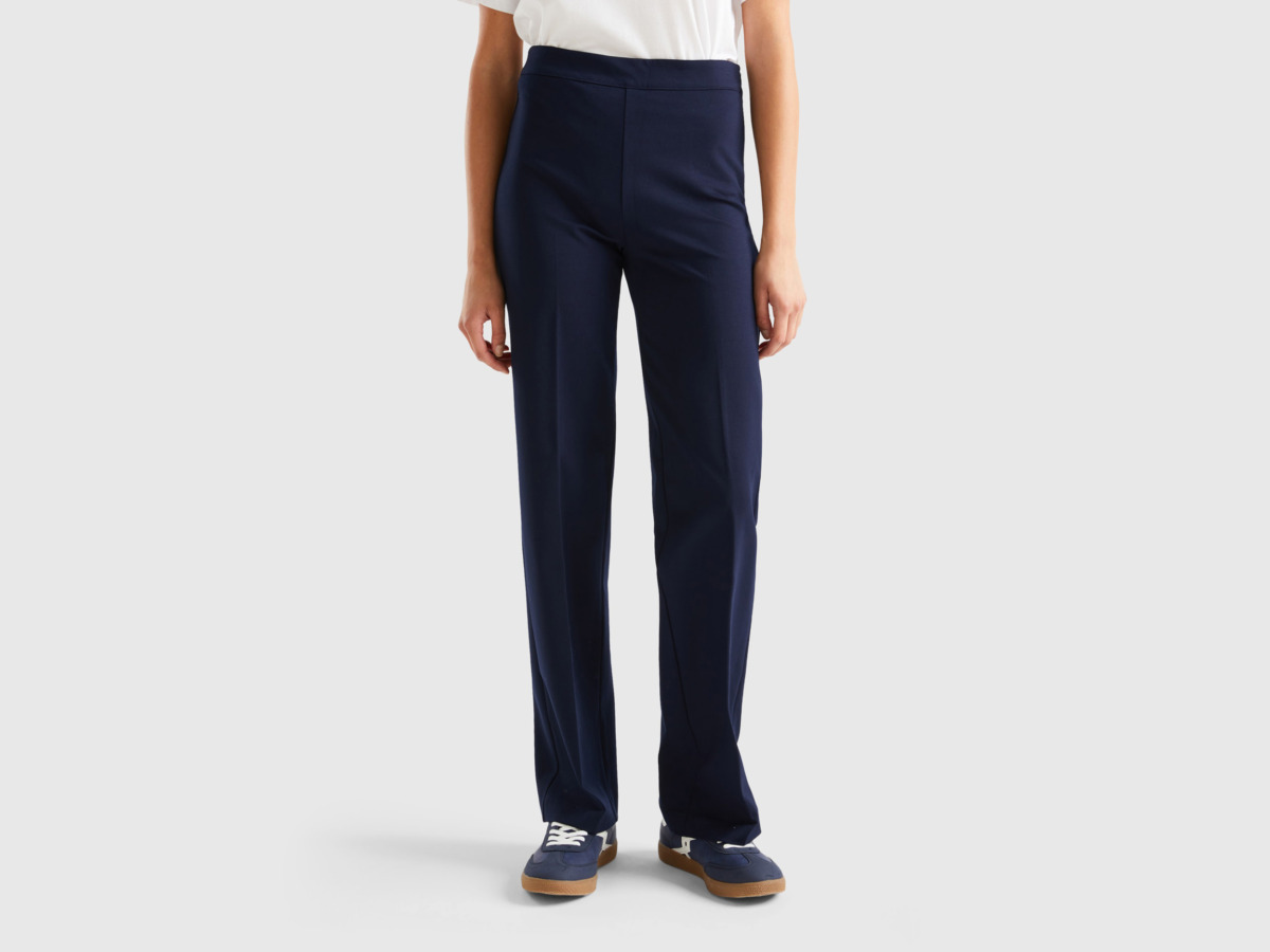Benetton - Woman Trousers in Blue from United Colors of Benetton GOOFASH