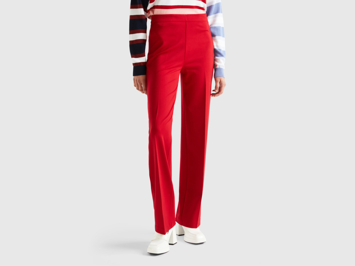 Benetton - Woman Trousers in Red by United Colors of Benetton GOOFASH