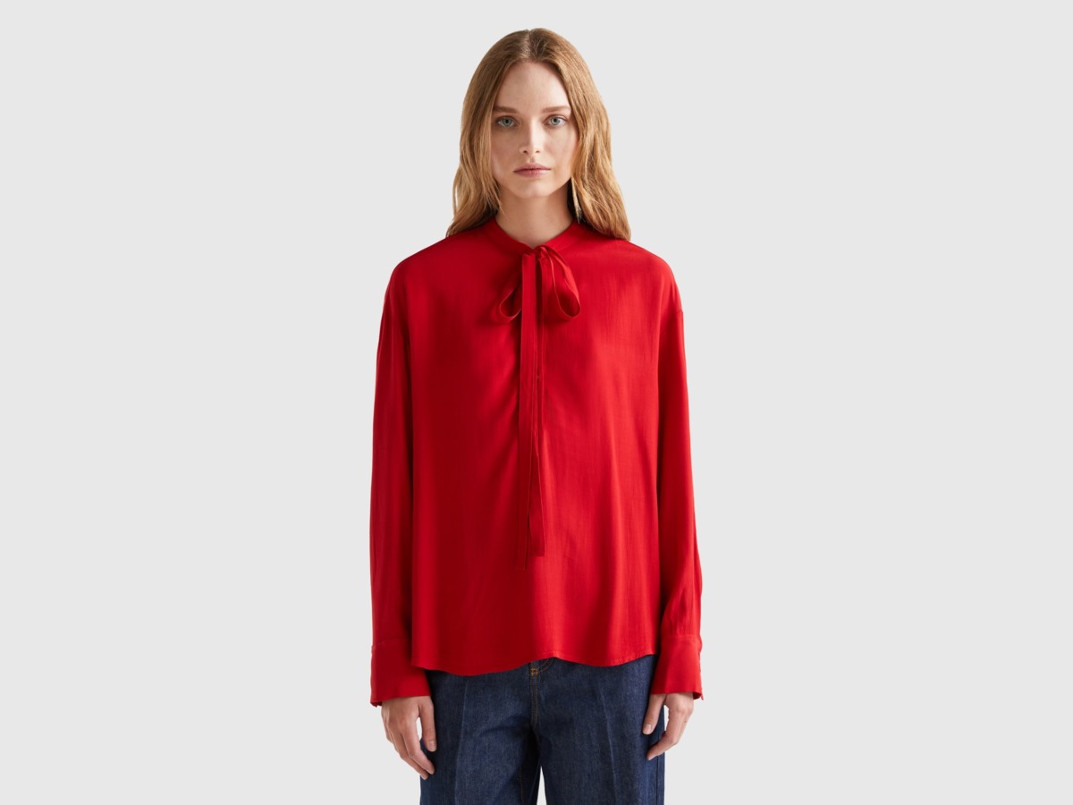 Benetton - Women's Blouse in Red - United Colors of Benetton GOOFASH