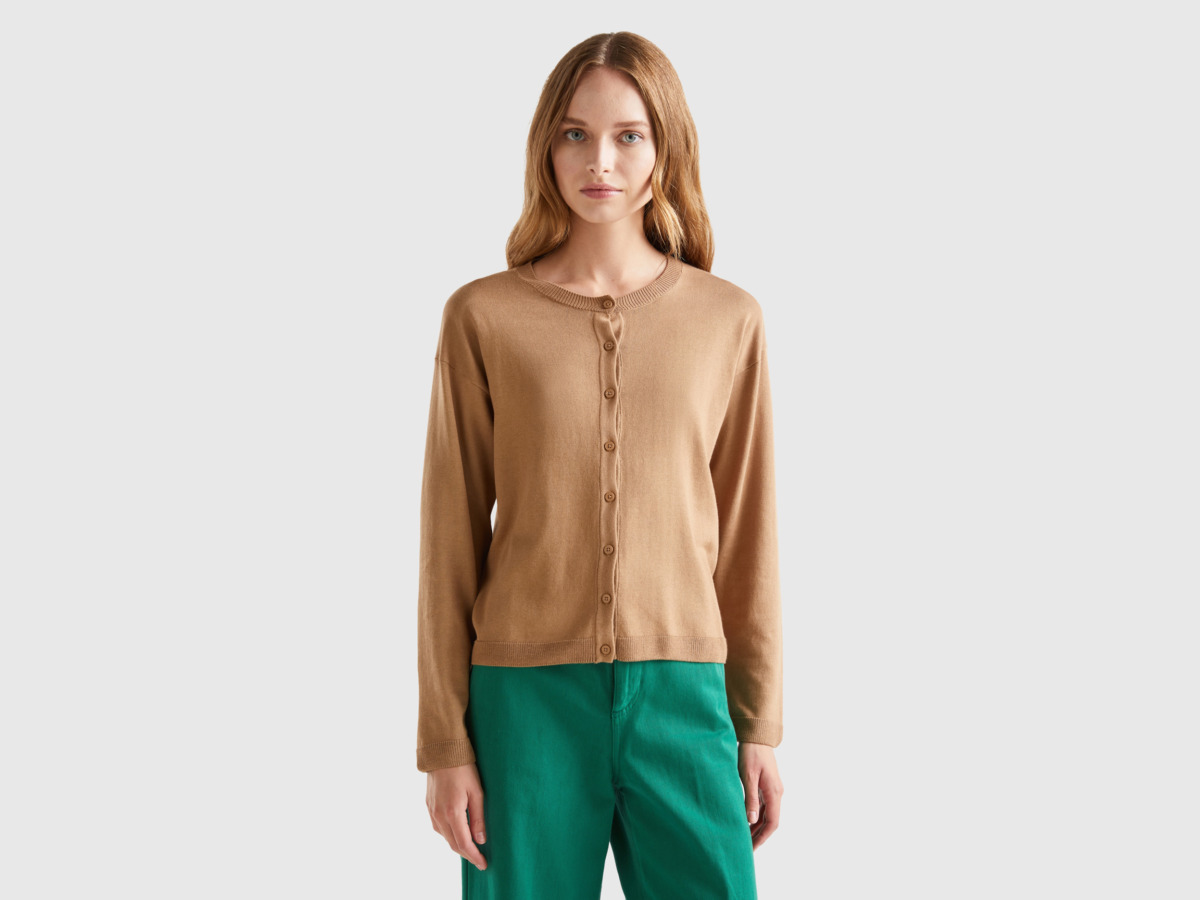 Benetton - Women's Cardigan in Camel from United Colors of Benetton GOOFASH