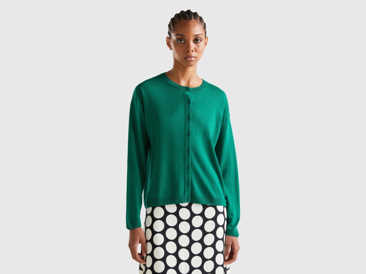 Benetton - Womens Cardigan in Green by United Colors of Benetton GOOFASH