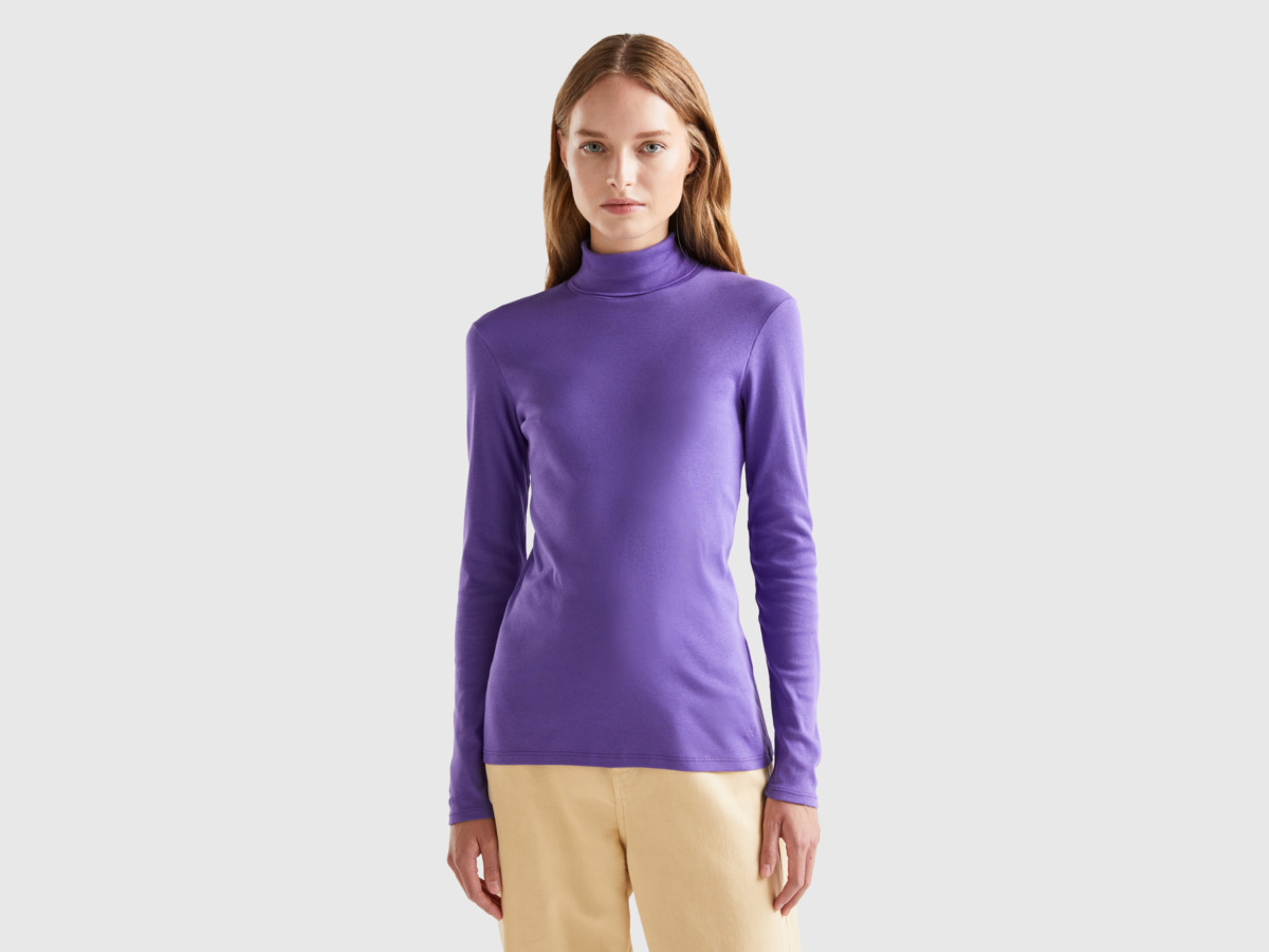 Benetton Womens Purple T-Shirt by United Colors of Benetton GOOFASH