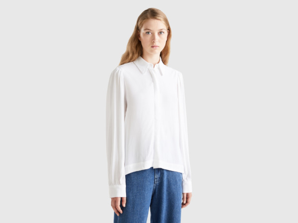 Benetton - Womens Shirt in White - United Colors of Benetton GOOFASH