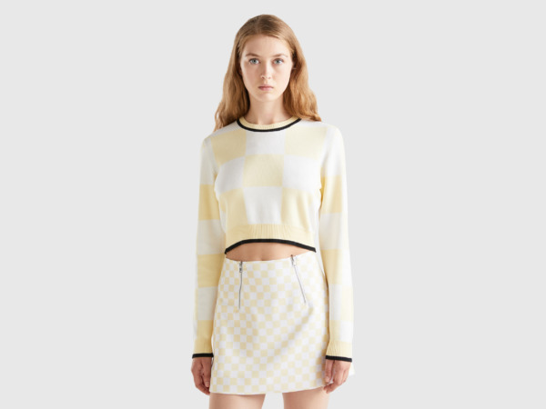 Benetton Womens Sweater Yellow by United Colors of Benetton GOOFASH