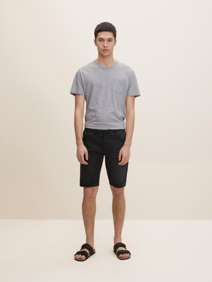 Black Jeans Shorts for Man by Tom Tailor GOOFASH