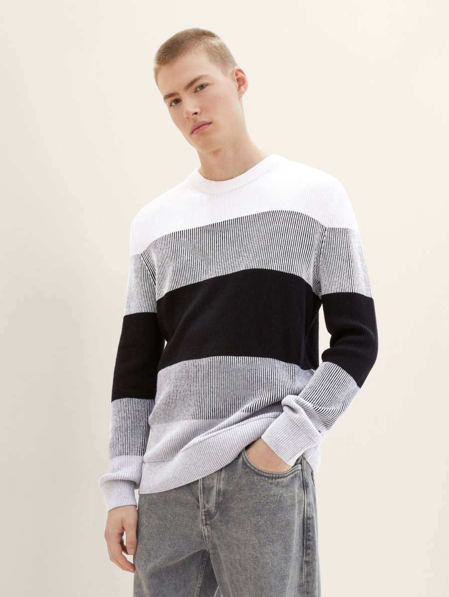 Black Knitting Sweater for Man at Tom Tailor GOOFASH