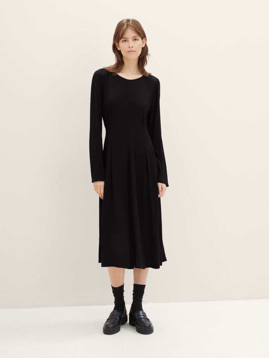 Black Midi Dress for Woman from Tom Tailor GOOFASH